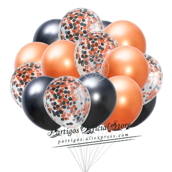 20pcs 12 pulgadas de Cromo naranja negro los globos confeti conjunto de fiesta de Halloween decoración de globos de helio de Halloween guirnalda de globos decorados