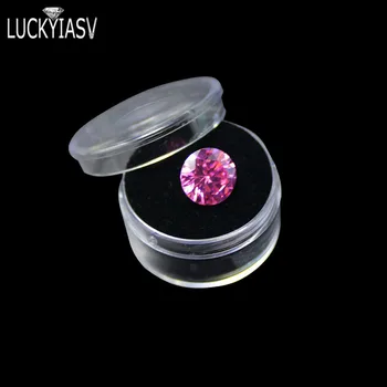 25pcs/lot Claro Diamante Redondo Cuadro de Perlas de Plástico Caso de la Joyería Caja de Almacenamiento de la Joya de embalaje Organizador