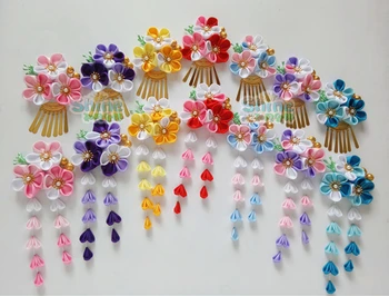 Mayorista de Sakura Kimono de Flecos Horquilla de Mujer Accesorios de Pelo, Albornoz Tocado Hermosa hecha a Mano artículos de Sombrerería