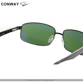 Conway Militar Gafas De Sol Anti Deslumbramiento Reflexión Para Hombre De Conducción Gafas Rectangulares De Metal De Aleación De Tonos Lente De Vidrio Resistente A Los Impactos