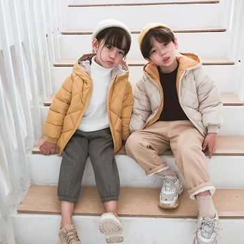 2020 Nuevo Invierno de los Niños de Algodón Caliente Abrigos Niños Niñas&Babys Estilo coreano con Capucha de la Cremallera de la Chaqueta de la Ropa Para los Niños Outerwears