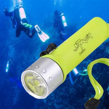 2000LM Q5 LED Impermeable de Buceo Scuba Diver Linterna Flash Submarino Antorcha de Luz de Emergencia LED Mini Linterna Impermeable
