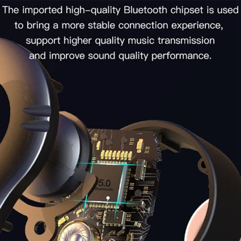 TWS Inalámbrica 5.0 Auricular Bluetooth Deportes Binaural de Prensa Automática de Emparejamiento de los Auriculares Bluetooth Estéreo