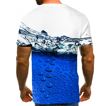 Fuera Blanca y agua azul camiseta de los Hombres Divertidos de la Burbuja 3D T-shirt Impreso Unisex Casual Tops Nueva Harajuku de Manga Corta Camiseta de los Hombres