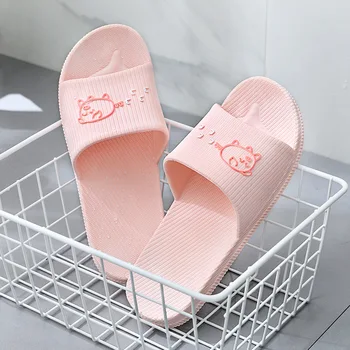 Dibujos animados de Baño, Zapatillas de Baño Femenino de Verano de Plástico Suave de la parte Inferior antideslizante Par de Zapatos de Inicio Piso de Zapatos de Cuidado en el Hogar de los Zapatos de las Sandalias