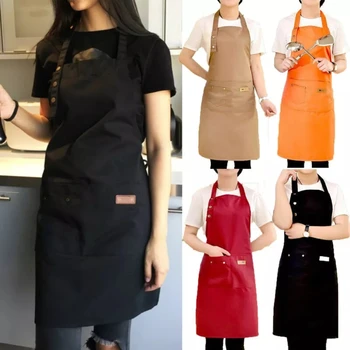 2020 más reciente Caliente Sólido de Cocina Delantal de Cocina Para la Mujer los Hombres Chef Camarero de la Cafetería de la Tienda de BARBACOA Peluquería Baberos, Delantales de Cocina, Accesorios
