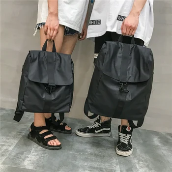 2018 new Oxford impermeable de tela de mochila pareja de moda bolsa de hombro, hombres y mujeres de color sólido de Ocio de estilo estudiante de la bolsa de