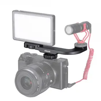 Ulanzi PT-8 Smartphone Vlog de Montaje de la Placa para Gopro Cámara RÉFLEX digital Sony A6300 A6400 Frío Zapato Vlog de Montaje para Micrófono LED