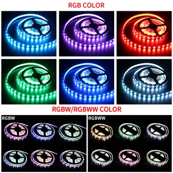 RGB LED RGBWW de Neón del LED Luz de Tira 12V 5050 5M PC Flexible Impermeable del IR de control Remoto RGB LED Tira de Cinta de Luz de Neón Conjunto