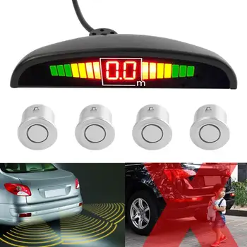 Universal Coche Auto Parktronic LED Sensor de Aparcamiento con 4 Sensores de Reversa de Copia de seguridad de Aparcamiento Radar Monitor de Sistema Detector de la Pantalla
