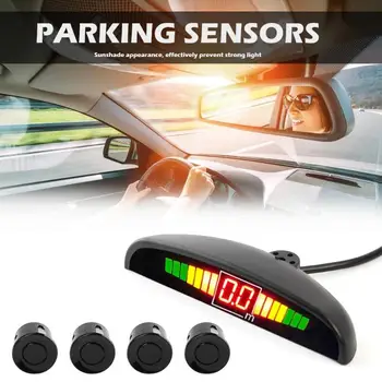 Universal Coche Auto Parktronic LED Sensor de Aparcamiento con 4 Sensores de Reversa de Copia de seguridad de Aparcamiento Radar Monitor de Sistema Detector de la Pantalla