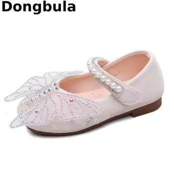Zapatos de las niñas 2021 Nuevo Bebé Niñas Zapato de Cuero de la Moda de Lentejuelas de la Mariposa de la Marca a los Niños de la Princesa de Niño pequeño Partido de los Niños Zapatos de Baile