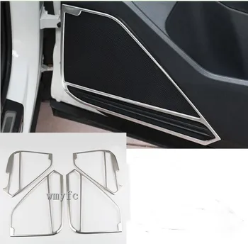 Los accesorios de la Puerta del Coche de Audio Estéreo de Sonido marco de cubierta de la Moldura de acero inoxidable Interior de Moldeo Para VW Tiguan mk2 2017 - 2019 2020 4pcs