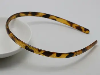 10 Marrón Animal Print de Plástico Suave Diadema de Pelo Banda de 8 mm Con Dientes de Pelo Acce