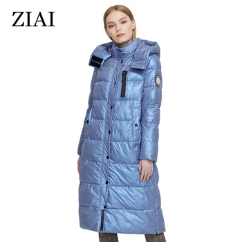 ZIAI 2020 de invierno de las mujeres de largo calientes mujeres de la chaqueta de Tela de colores de moda de las mujeres delgadas de abrigo de calidad de la marca caliente Desmontable sombrero ZR-9510