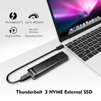 Wavlink USB C Thunderbolt 3 NVME Externo SSD Tipo de Carcasa-C NVMe conector Excelente de la Disipación de Intel Certificado