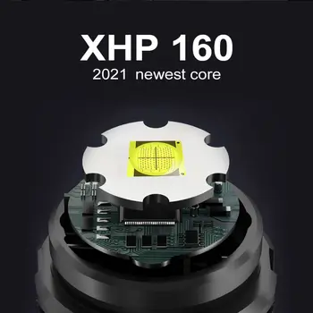 XHP160 COB Led Linterna 18650 o 26650 Usb Flash Táctico Luz XHP70.2 Recargable Led Linterna Zoom De Caza Brillante Lámpara De Trabajo