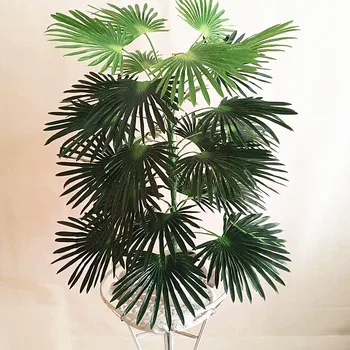 85 30 de la Hoja Artificial de Gran tamaño de la Palma Rama de Árbol Tropical Verde de las Plantas Raras en Maceta de Seda Banyan Hotel de Navidad de la Oficina de Decoración para el Hogar