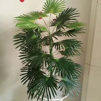 85 30 de la Hoja Artificial de Gran tamaño de la Palma Rama de Árbol Tropical Verde de las Plantas Raras en Maceta de Seda Banyan Hotel de Navidad de la Oficina de Decoración para el Hogar