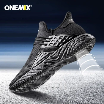 Onemix Hombres Zapatillas Para Hombres Botas de Malla Transpirable Diseñador de Jogging Zapatillas de Deporte al aire libre para Caminar Formadores de Más Tamaño