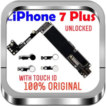Desbloqueado de Fábrica Para el IPhone 7Plus Con / Sin Touch ID de iCloud Placa base Original del Para el IPhone 7 Plus 5.5