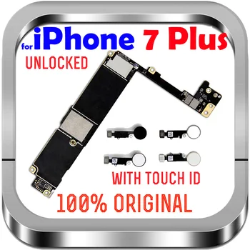 Desbloqueado de Fábrica Para el IPhone 7Plus Con / Sin Touch ID de iCloud Placa base Original del Para el IPhone 7 Plus 5.5