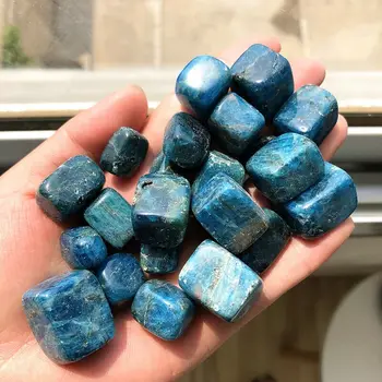 Al azar natural apatita azul de cristal de cuarzo se desplomó cubo de piedras de sanación reiki decoración del hogar para la venta 100g