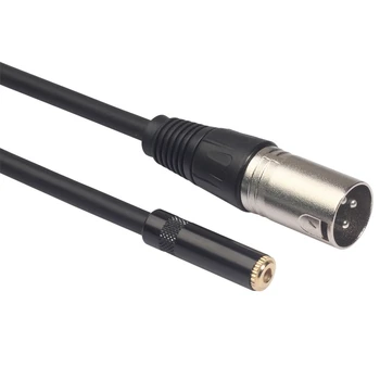 0,3 M de Cable de 3 Pines Xlr Macho a 3.5 Mm Hembra o Conector de Adaptador de Micrófono Estéreo
