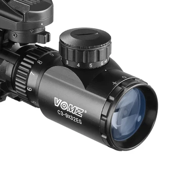 3-9x32 Ámbito Iluminado Telémetro Rifle Holográfica 4 Retícula de Vista de 20mm Rojo Grenn Láser Para la Caza Riflescope Aimpoint