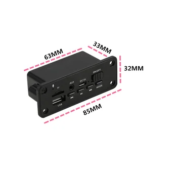 2 x 3W Amplificador DC 5V Bluetooth MP3 WMA Decodificador de Audio de la Placa del Módulo USB TF Radio Inalámbrica Receptor de FM, Reproductor de MP3 Para Coche MP3