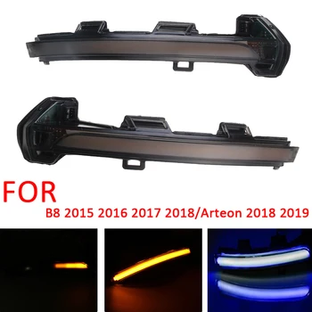 2Pcs Coche Dinámica del LED de Señal de Giro Luz de Espejo Retrovisor con luz Intermitente del Indicador para el Passat B8 Arteon - 2019 Amarillo + Azul