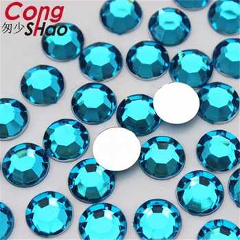 Cong Shao 500pcs 8mm Colorido de las planas de la Ronda de piedras y cristales de diamantes de imitación de Acrílico apliques DIY Vestido de Novia Decoración YB687