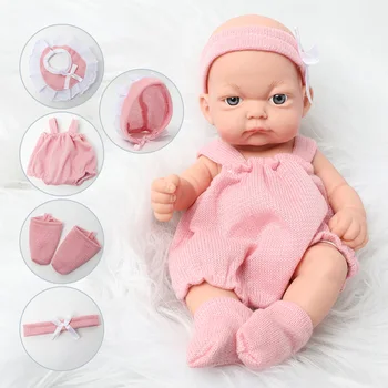 10 pulgadas de simulación bebe reborn de Silicona impermeable recién nacido 26cm Realista de la Muñeca del Bebé bufanda calcetín establece para los Juguetes de los niños regalos