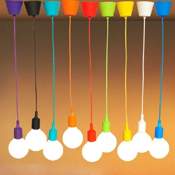 Coloridas Luces Colgantes de Gel de Sílice Base E27 Bombillas de Edison Bar Restaurante de Arte Colgante lámparas