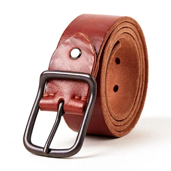 De calidad superior de los hombres de cuero genuino de la correa de diseñador de los cinturones de los hombres de lujo de la correa de la moda vintage pin hebilla para los pantalones vaqueros de los productos estrella de la tienda