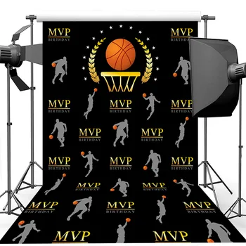 NeoBack MVP de Baloncesto Tema de Cumpleaños de la Fotografía de Fondo Repita los Pasos de Baloncesto Banner de Cumpleaños Decoración de Fondos fotográficos