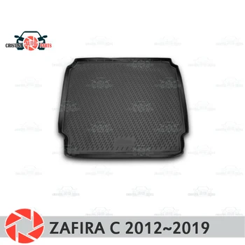 El tronco de la estera para el Opel Zafira C 2012~2019 tronco alfombras de piso antideslizante de poliuretano de protección de suciedad interior del tronco de coche de estilo