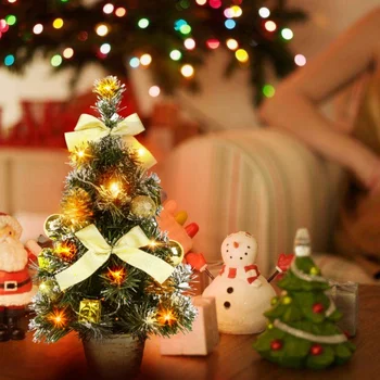 Nueva Tabla de LED de Navidad Árbol de Navidad de la Decoración de la lámpara de noche la Luz del Árbol de Pino Mini Árbol de Navidad Decoración de Navidad