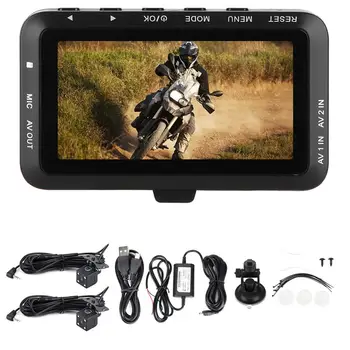 Motocicleta DVR Dash Cam 3.0 pulgadas LCD HD de 1080P G-sensor del Registrador de Conducción Cámara Frontal y Trasera
