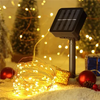 15M 150 LED Solar Powered Lámpara de Alambre de Cobre de la Cadena Ligera de Vacaciones de la Fiesta de Navidad Decoración