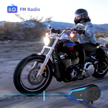2PCS Fodsports BT-S3 Casco de la Motocicleta de Intercomunicación Inalámbrico Bluetooth Auricular Impermeable BT Interfono Intercomunicador Moto FM