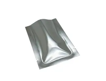 500pcs 8*12 cm de la parte Superior Abierta de Plata, de Aluminio, envase de Plástico del Sellado caliente de la Bolsa de Almacenamiento de Alimentos, Bolsas de Vacío de Calor Sello de Bolsas de Embalaje