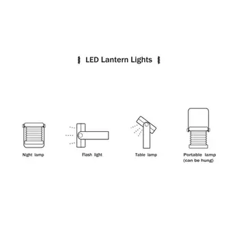 LED Plegable Mesa de la Lámpara de la luz de la Linterna Recargable USB Sensor de Contacto Conmutador de la luz Escritorio Lámpara De Lectura junto a la cama de Camping al aire libre