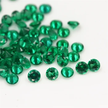 1~3 mm de Corte Redondo de Color Verde Nano Gemas Sintéticas Para la Joyería de Piedra