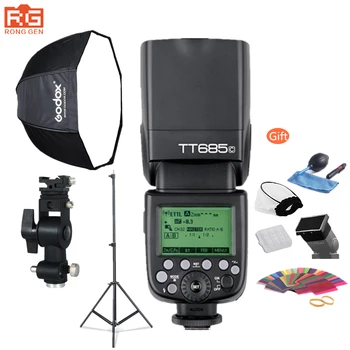 Godox Fotografía Suite TT685 2.4 g Wireless TTL HSS Flash + 80cm Paraguas de la caja de luz + Soporte de Luz para Cámara RÉFLEX Canon