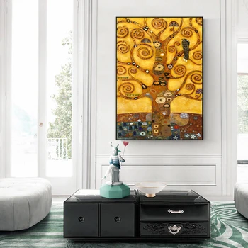 Gustav Klimt Árbol De La Vida, Arte De La Pared Impresiones De La Lona Del Árbol De La Vida, La Famosa Pintura De La Réplica De La Obra De Gustav Klimt Lienzo De Pintura Para La Sala De Estar