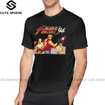 The King Of Fighter Camiseta de The King Of Fighters 94 Neo Geo T-Shirt de Manga Corta de Impresión de la Camiseta para Hombre 100 Algodón XXX Linda Camiseta