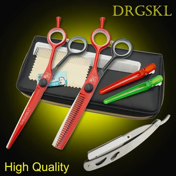 DRGSKL caliente nueva peluquería tijeras de Pelo de alta calidad, 440C 5.75 pulgadas de pelo profesional de peluquería tijeras delgado corte de pelo tijeras