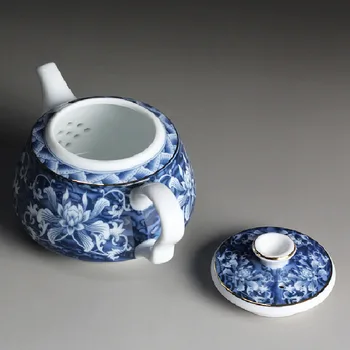 Jingdezhen Porcelana Azul y Blanca Tetera Hogar de Cerámica Tetera de porcelana Blanca de 200ML