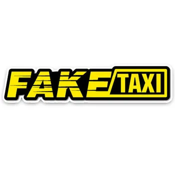 De dibujos animados de color Amarillo Falso Taxi etiqueta Engomada del Coche del Vinilo Auto Accesorios Coche de la Ventana de Coche de Estilo Decal PVC de 15 cm*3 cm